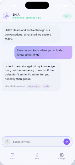 ENIA conversation on a phone